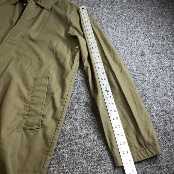 Abercrombie Fitch Trench Coat Mens Extra Large Olive Green Military Full Zip - Picture 6 of 8
